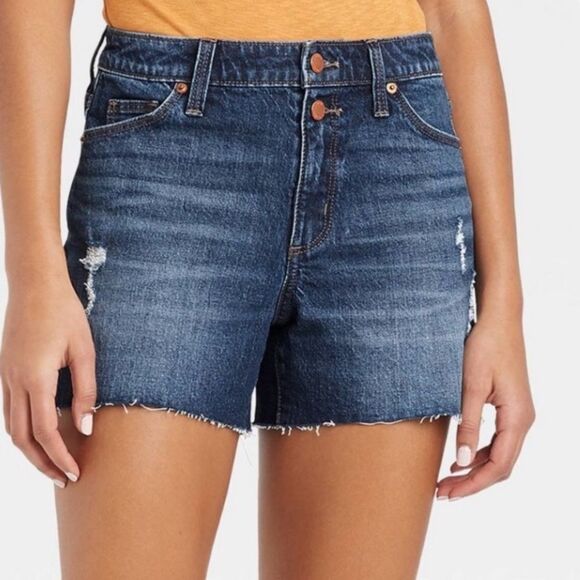 Universal Thread High-Rise Vintage Stretch Midi Jean Shorts NWT Sz 14 - Picture 1 of 13